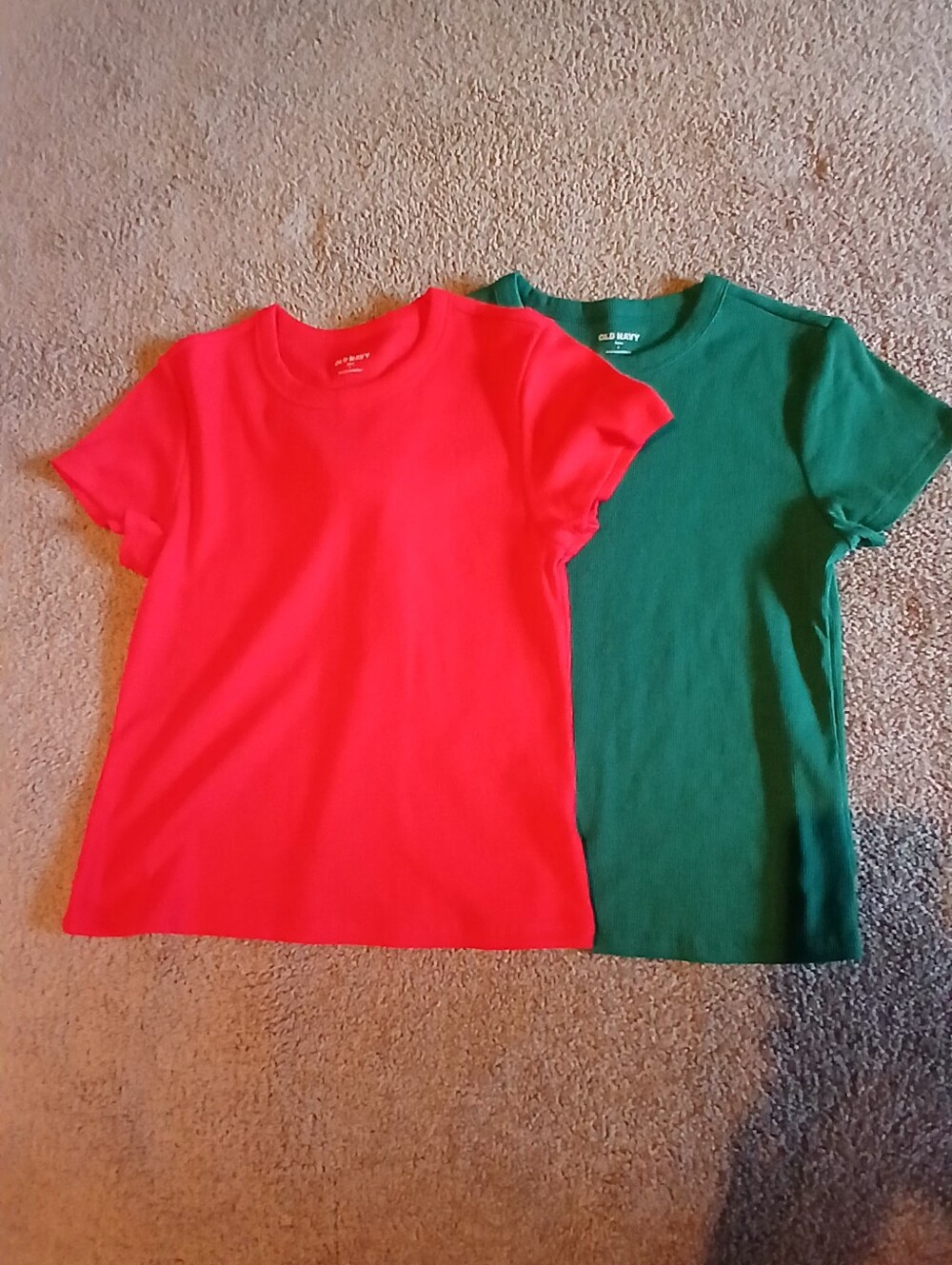 Two Womens Old Navy Ribbed Crew Neck Ribbed T-Shirts